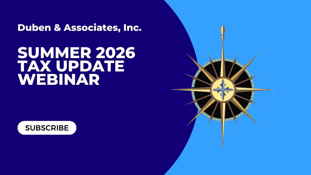 Summer 2026 Tax Update Webinar