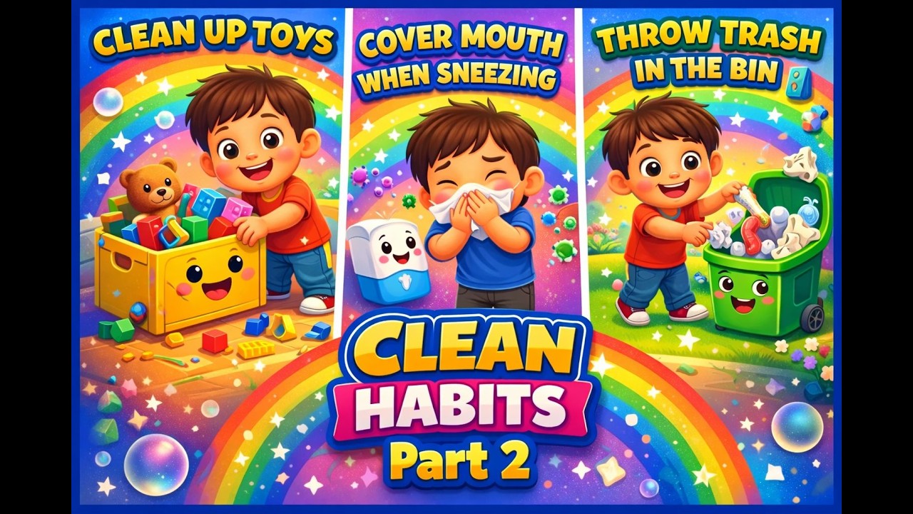 Clean Habits Part 2 🧼 Fun Learning for Kids | Good Manners & Hygiene #education #toddlerlearning