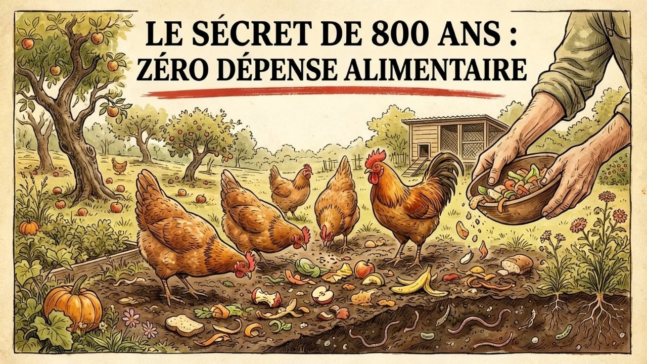 Nourriture gratuite pour poules — La méthode médiévale à 3 systèmes