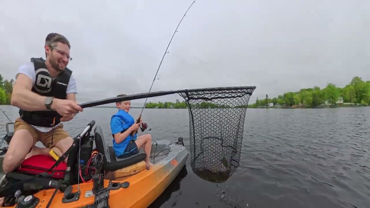 Dad vs. Little Dude Kayak Bass Fishing - Old Town Sportsman 106 PDL - Insta360 X5