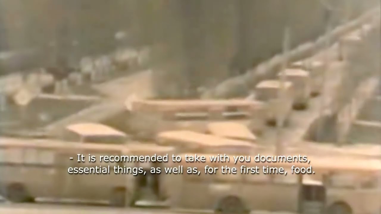 Announcement of evacuation from Pripyat, April 27, 1986