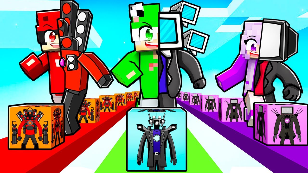 Играем в гонку TITAN SKIBIDI LUCKY BLOCK в Minecraft!