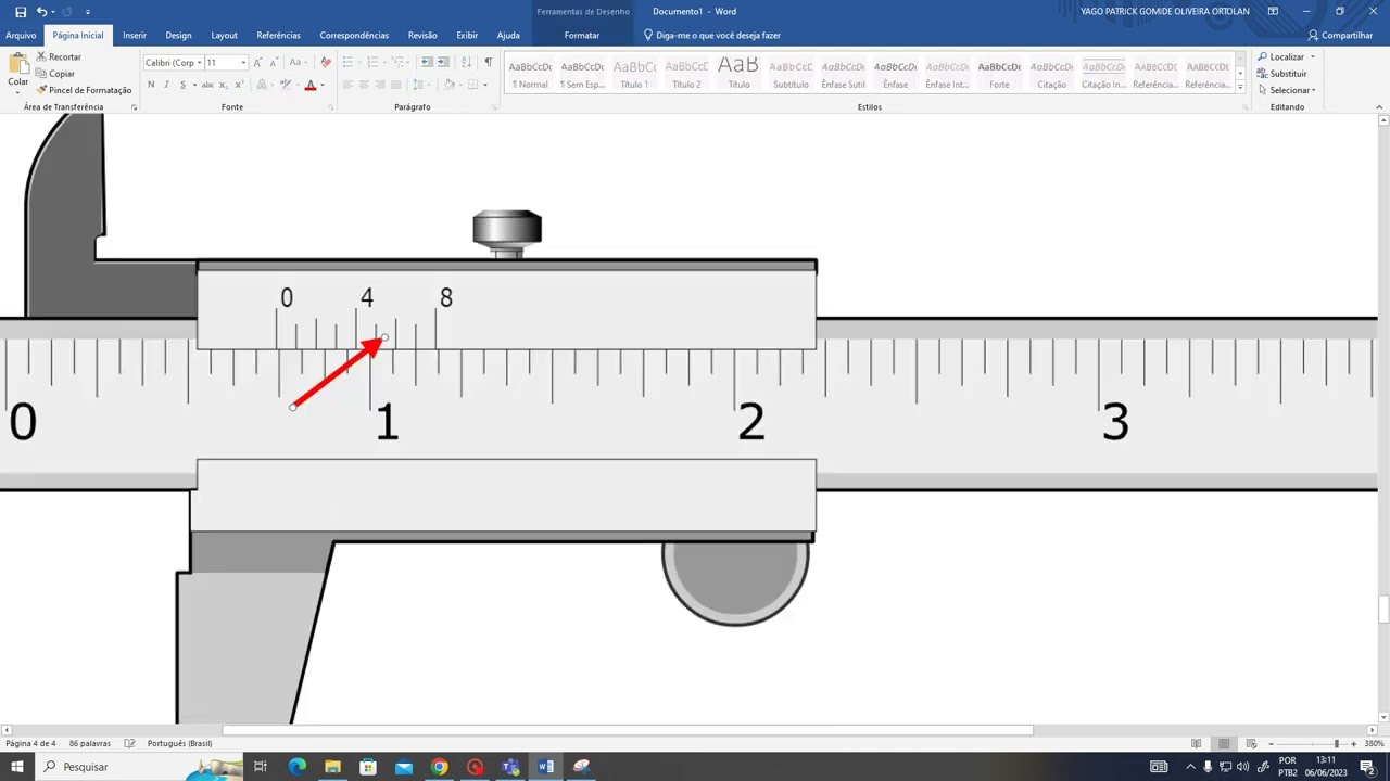 Metrologia - Aula 10.1 - Exercícios - Paquímetro em Polegada Fracionária