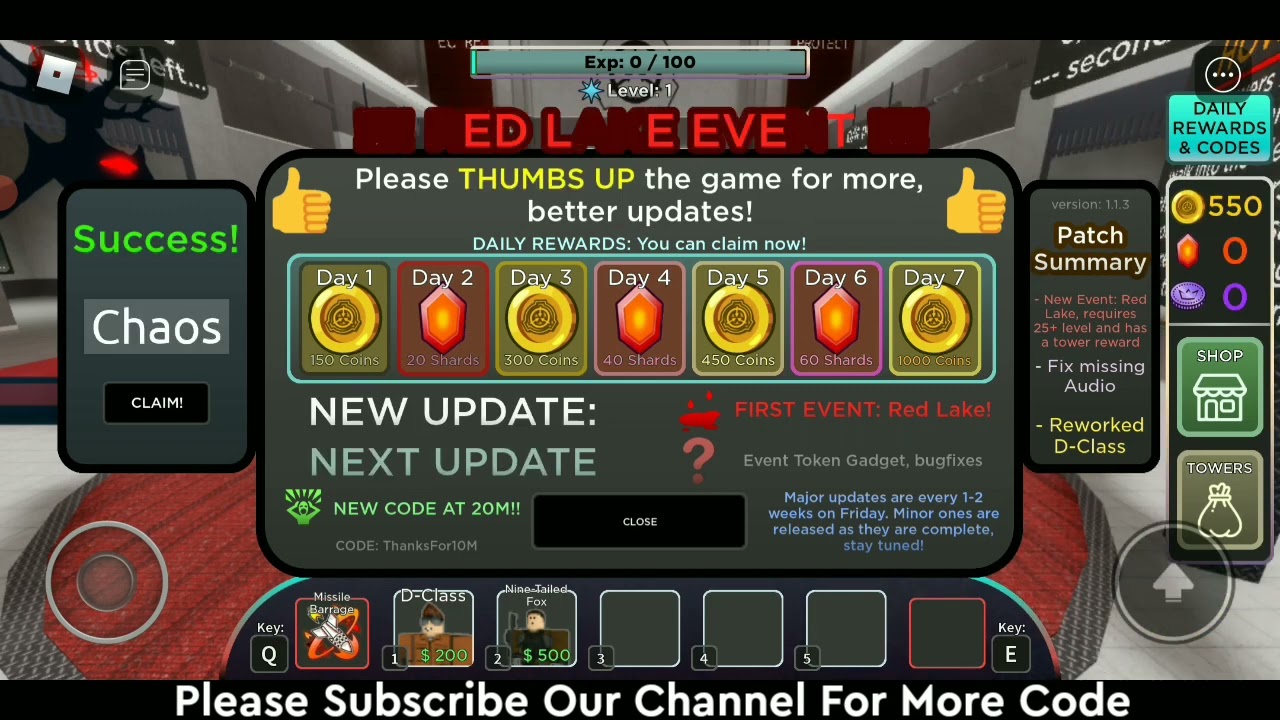 New SCP Tower Defense Codes (2023) l Latest And Working Codes