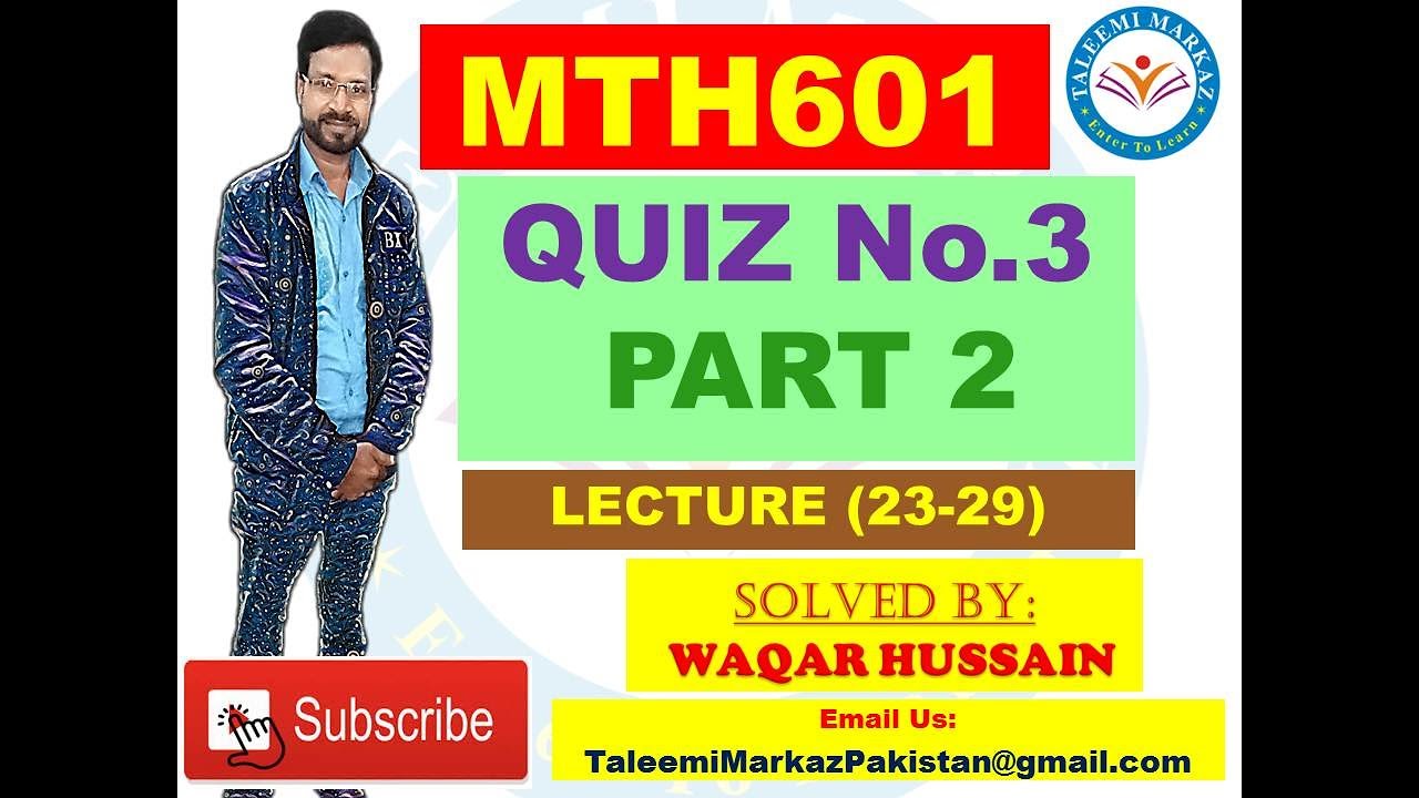 MTH601 quiz no 3 solution by taleemi markaz part 2