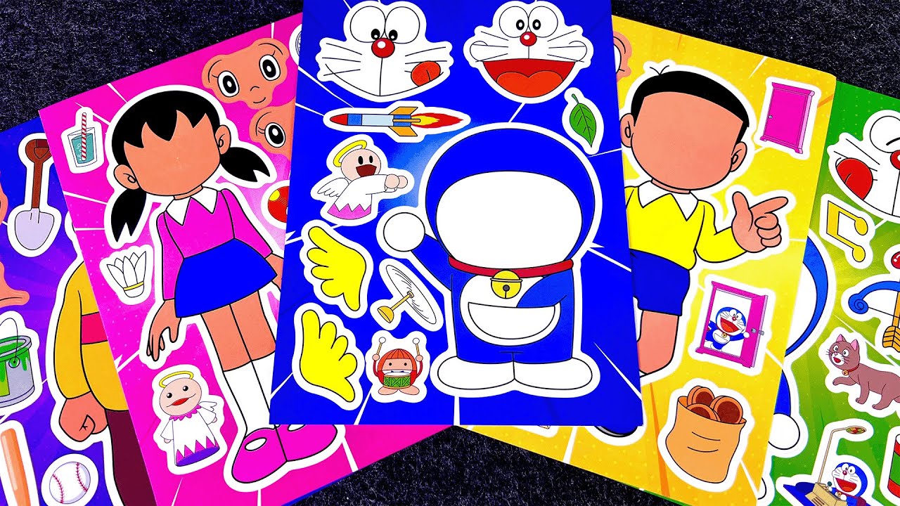 [Sticker ASMR] Satisfying with Doraemon Sticker Book 도라에몽 스티커 꾸미기 ドラえもん #doraemon #paperdiy #asmr
