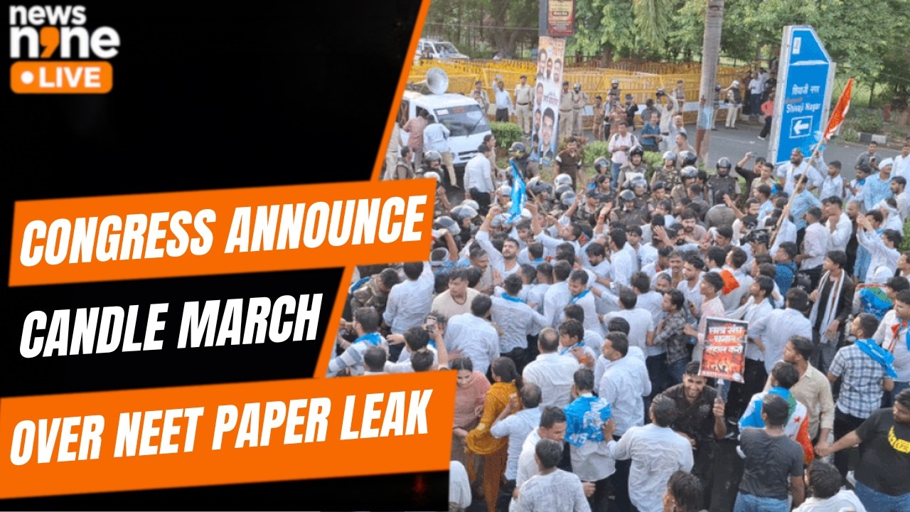 NEET Protest: Congress Holds Candlelight March Across Delhi Over Paper Leak Row | News9