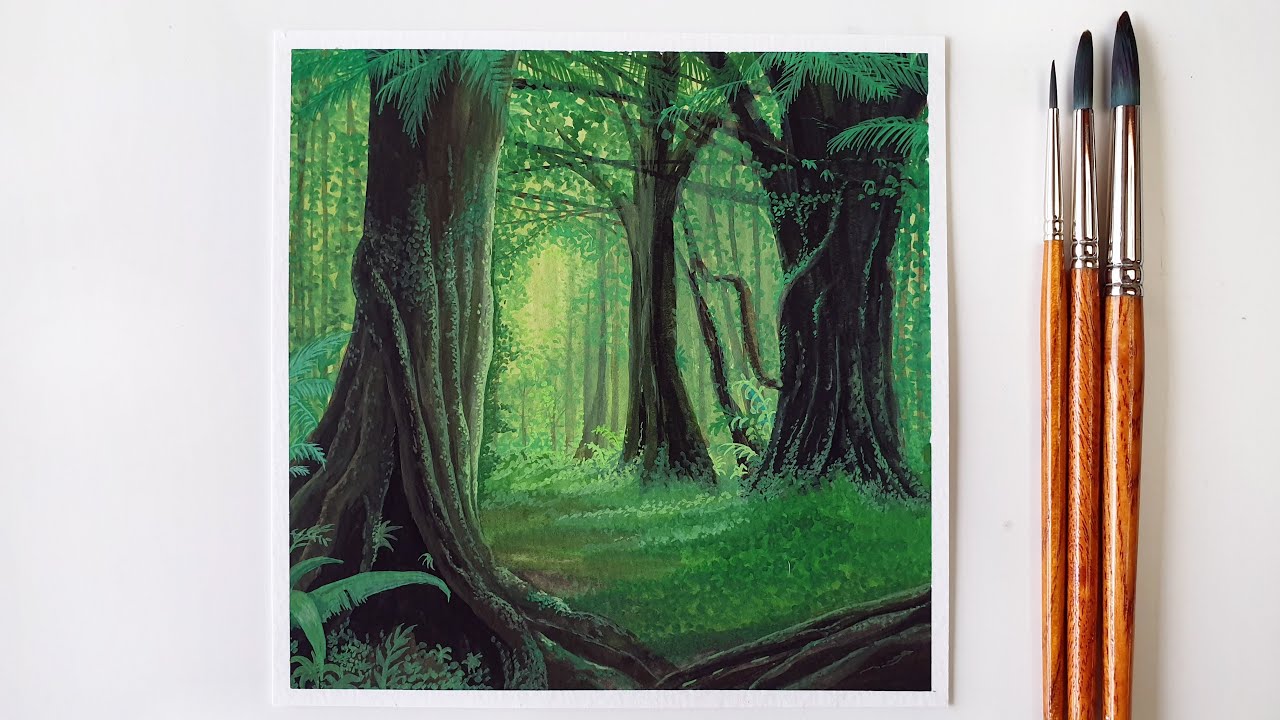 How to Paint a Forest with Poster Color