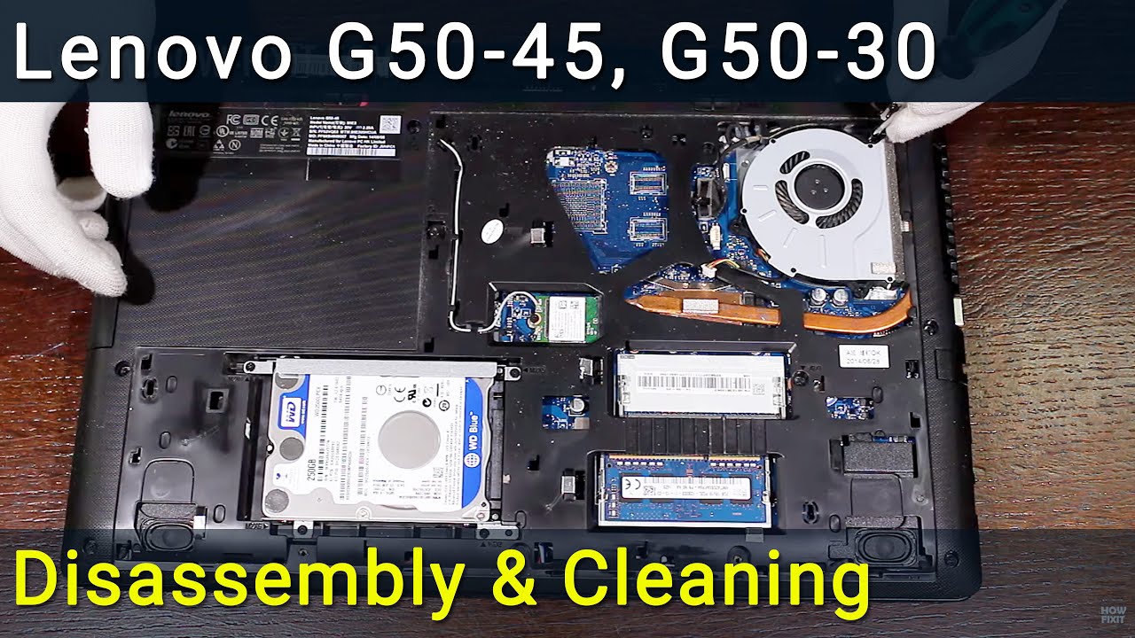 Lenovo G50-45, G50-30 Разборка и чистка вентилятора от пыли