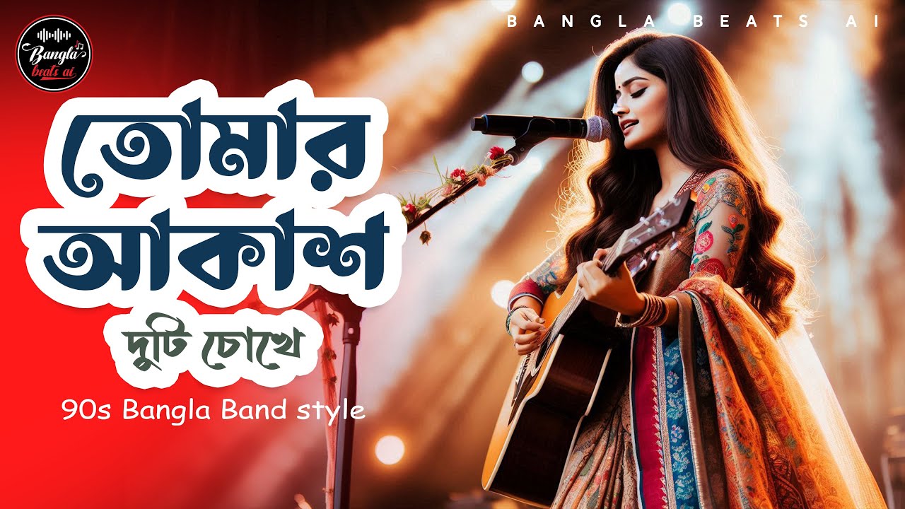 Tomar Akash Duti Chokhe | তোমার আকাশ দুটি চোখে | 90s Bangla Band style Song