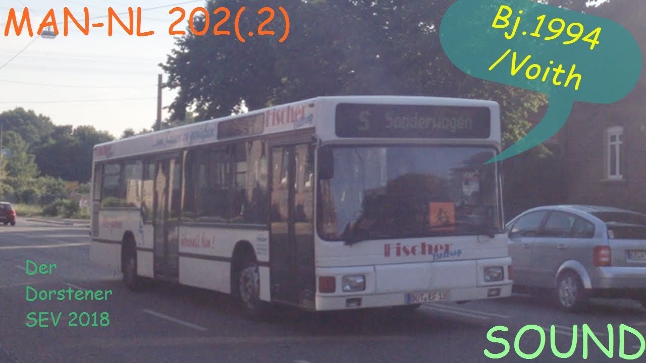 (SOUND 05/18) MAN-NL 202(.2) BOT-EF-18 Reisedienst Fischer [Bj.1994/Voith] by BusFreak11