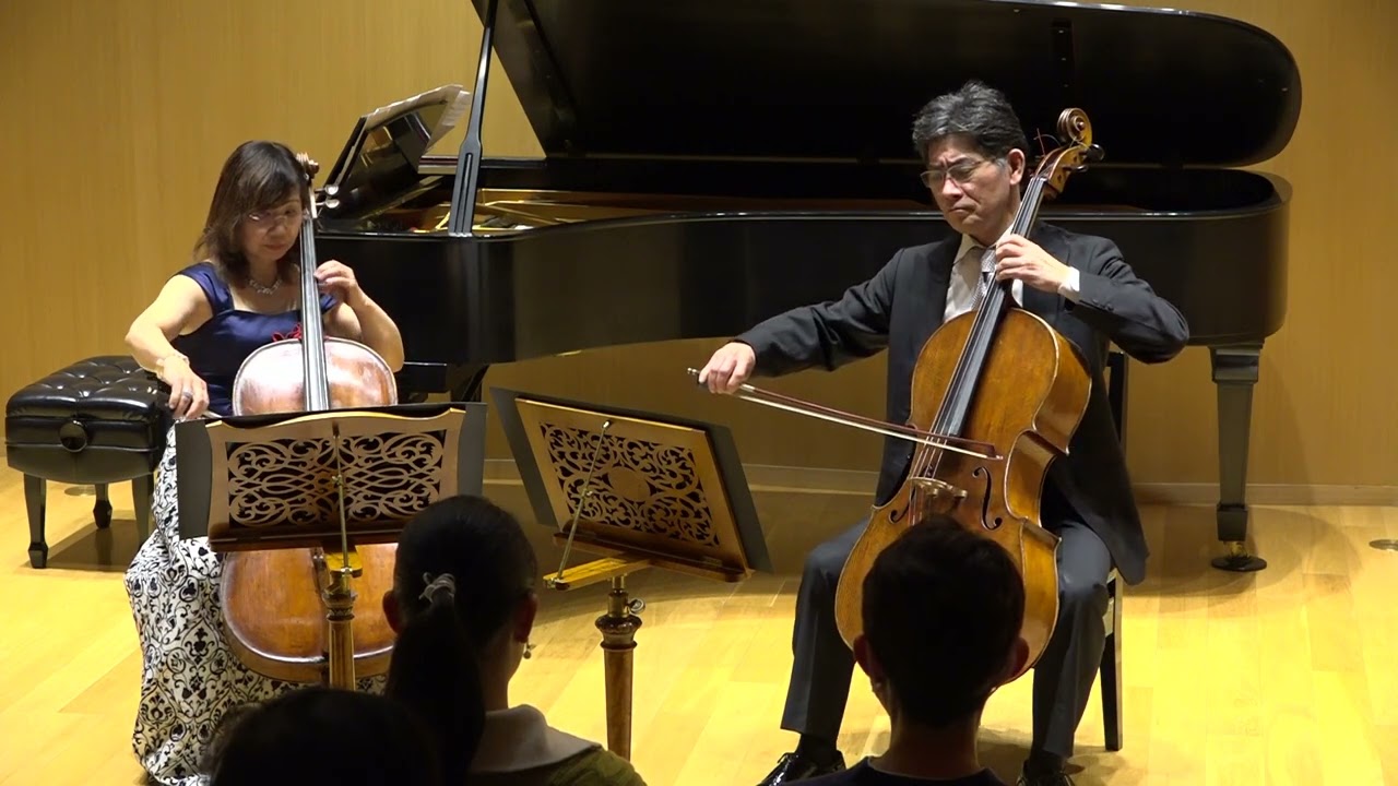 ♪ 2本のチェロのためのソナタ     ジャン・バリエール作曲 　演奏DUO FLUEGELチェロ二重奏(銅銀久弥、𠮷川真未)　チェリストMami 水戸奏楽堂 コンサートシリーズvol,5