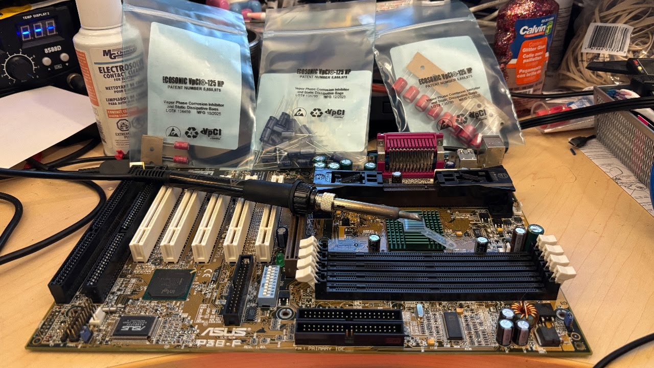 Time to Recap This Asus P3B-F Penium III Motherboard