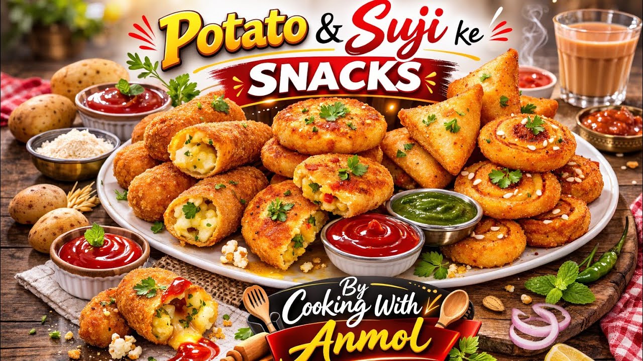 Potato & Suji Snacks Recipe | Crispy & Delicious Homemade Snacks | Cooking With Anmol