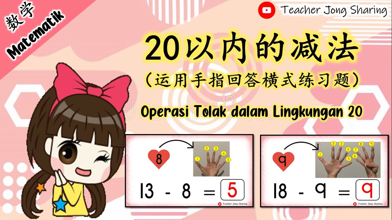 数学 | 20以内的减法 (手指算法) | 学前教育班/幼儿园