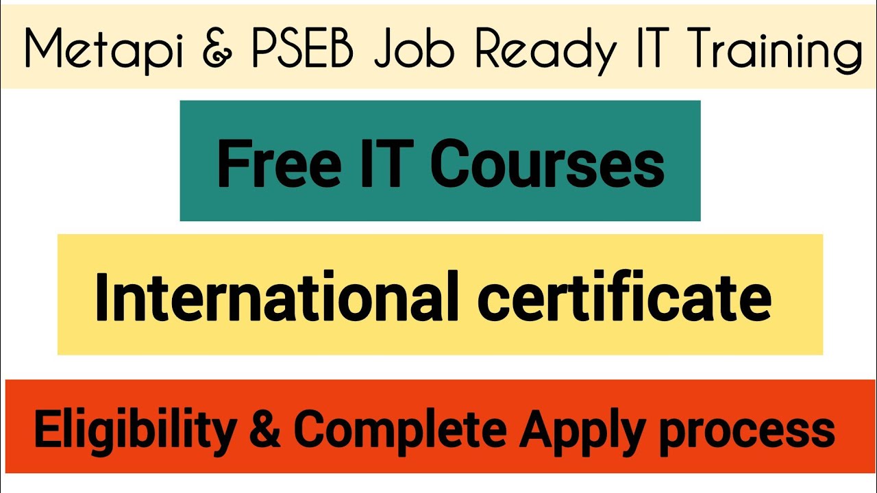 Metapi & PSEB Job Ready IT Training Program | 100% Free IT Courses | Apply Now