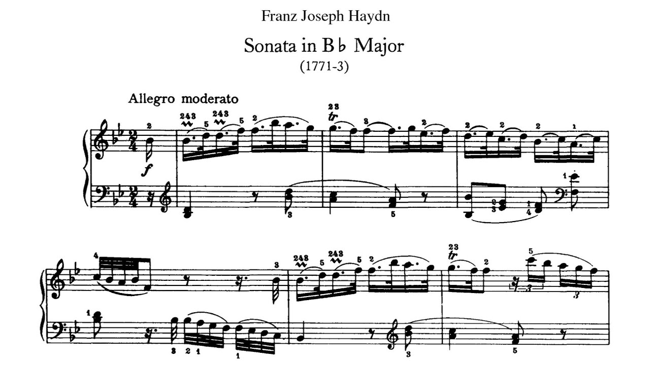 Haydn: Keyboard Sonata No. 20 in B♭ major, Hob.XVI:18 [Alpenheim]