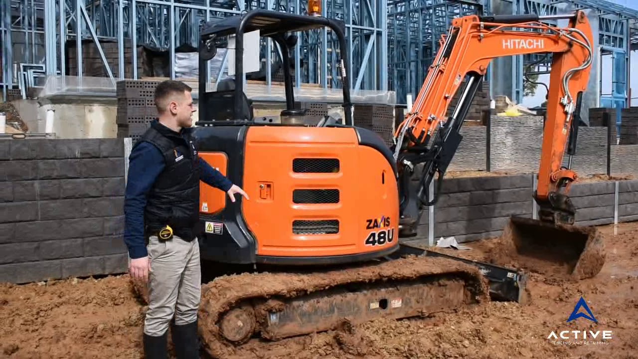 Concrete Sleeper Retaining Walls - Job site overview, Craigburn Farm, Adelaide, South Australia.