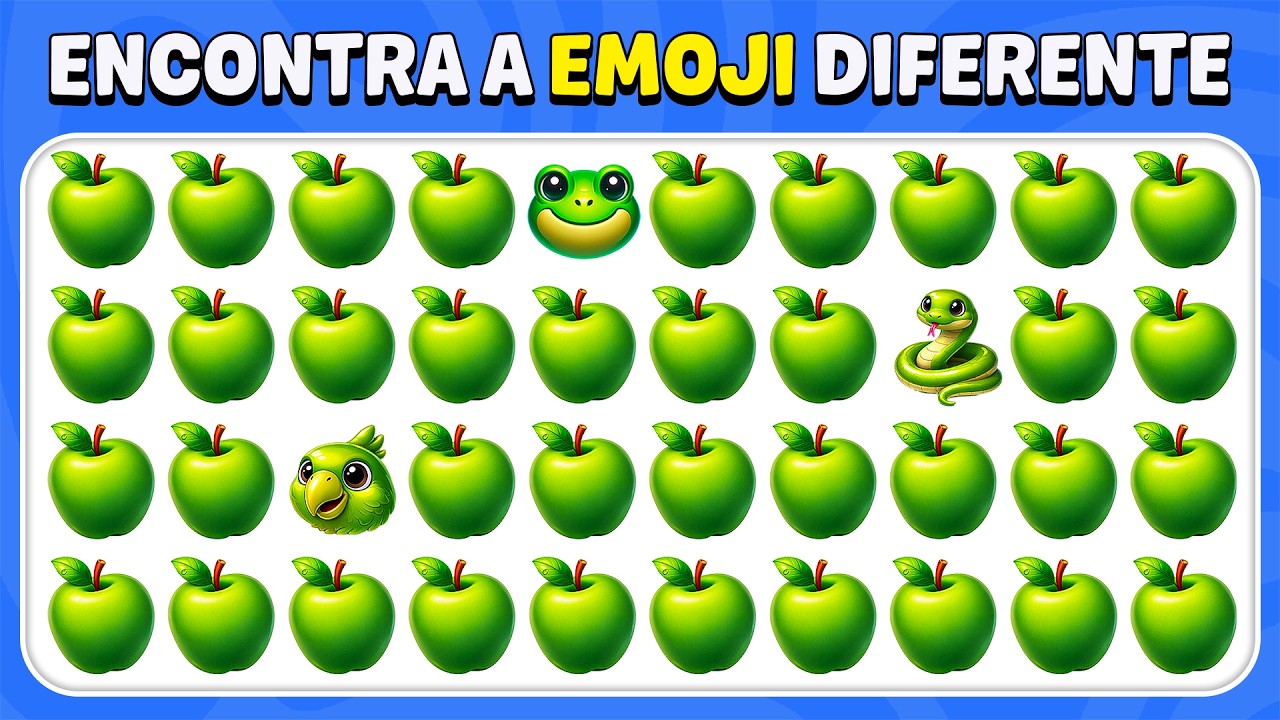 Encontre O Emoji Diferent - Edição Natureza 🐻🔥🌳 | Fácil, Médio, Difícil | Abelha De Teste