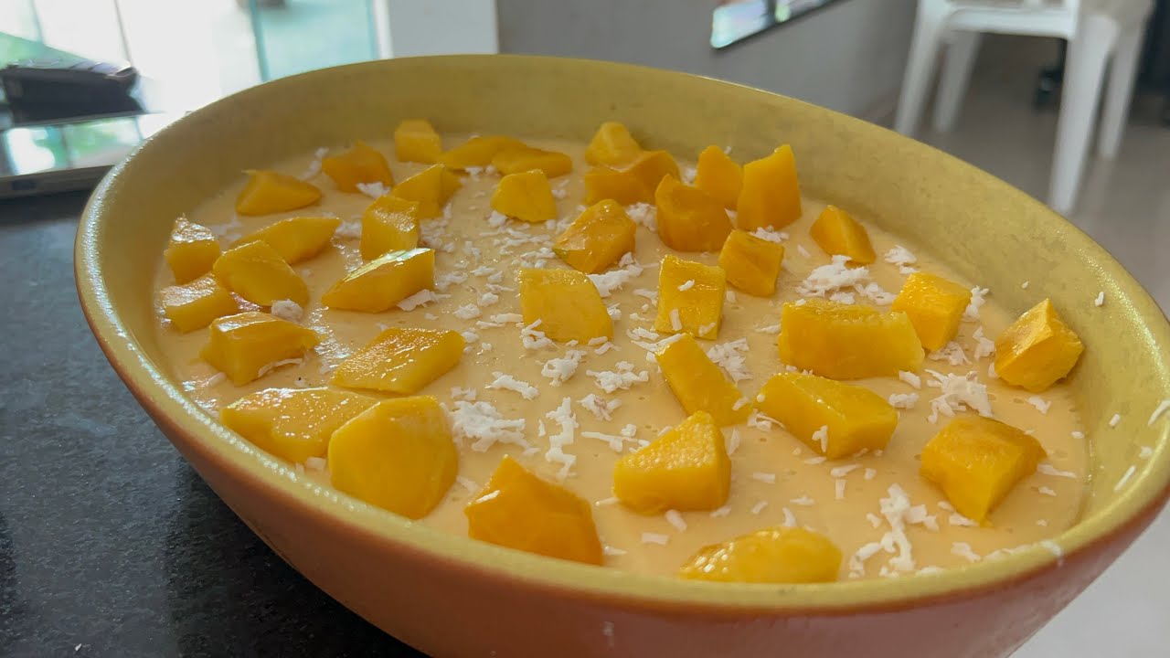 Musse de manga direto da fruta! Faça agora no tempo de manga!! 