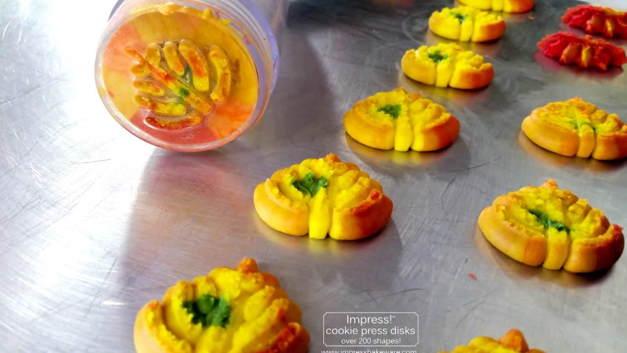 Fall Leaves Spritz Cookies - Baking With Impress!