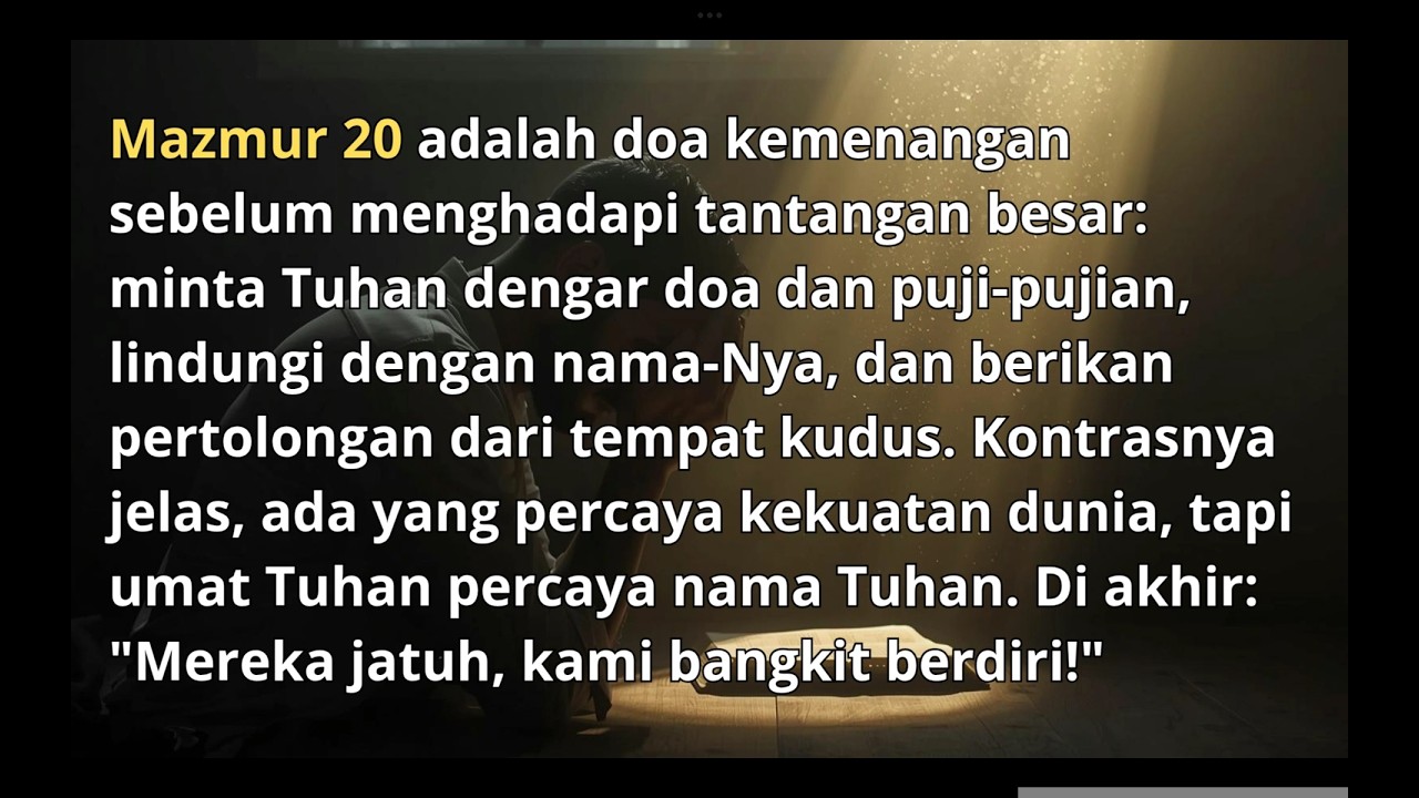 Kemenangan dari Tuhan [Inspirasi dari Mazmur 20]