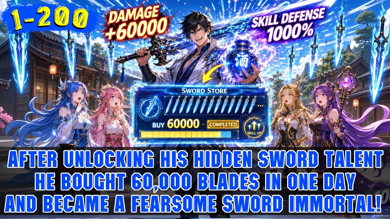 🔥Each Sword Adds +1% Permanent Damage, So He Bought 60,000 and Became an Unstoppable Sword Immortal!