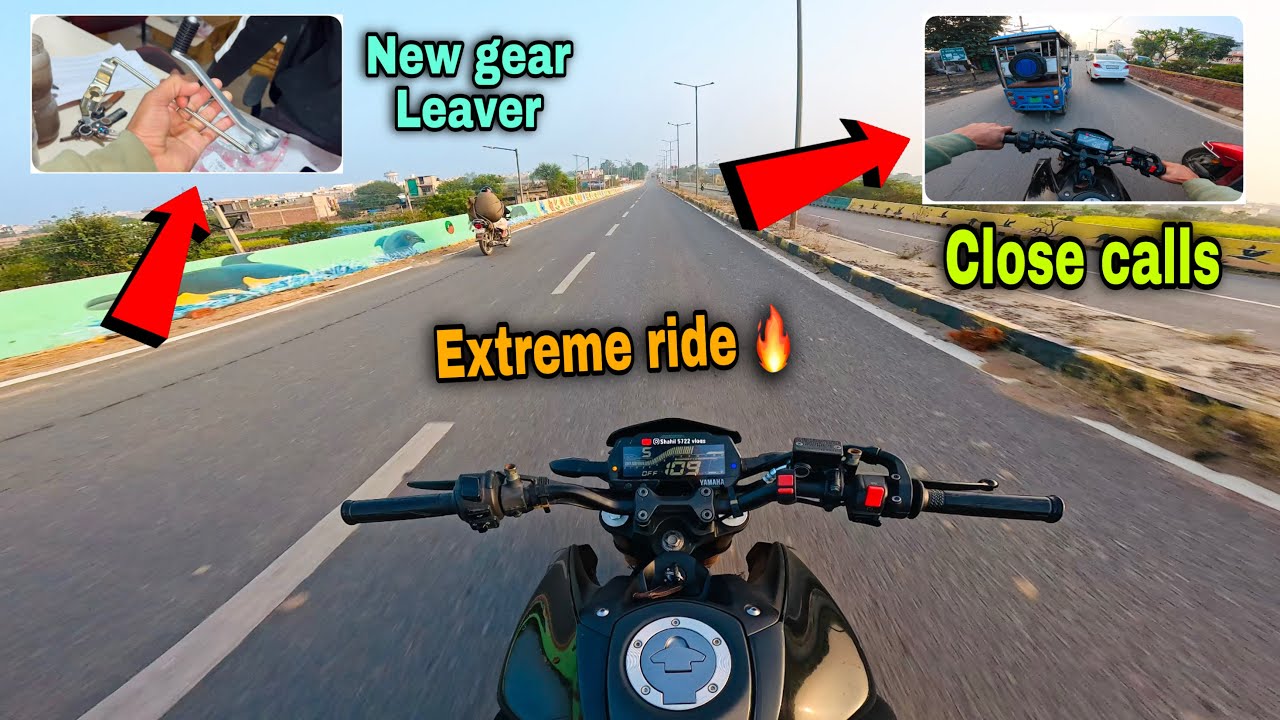 New gear leaver for MT15 || close calls 🥵 || Extreme ride on MT15 🔥