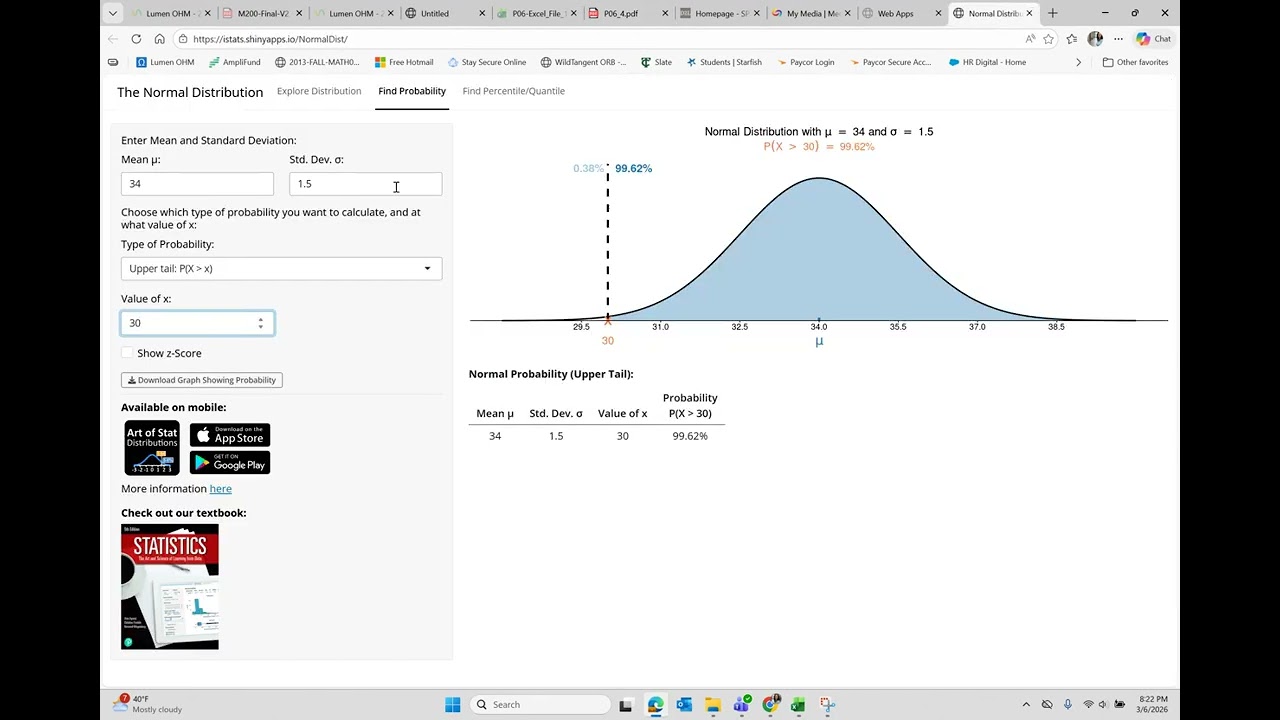 Statistics Project 6.3-4 Central Limit Theorem
