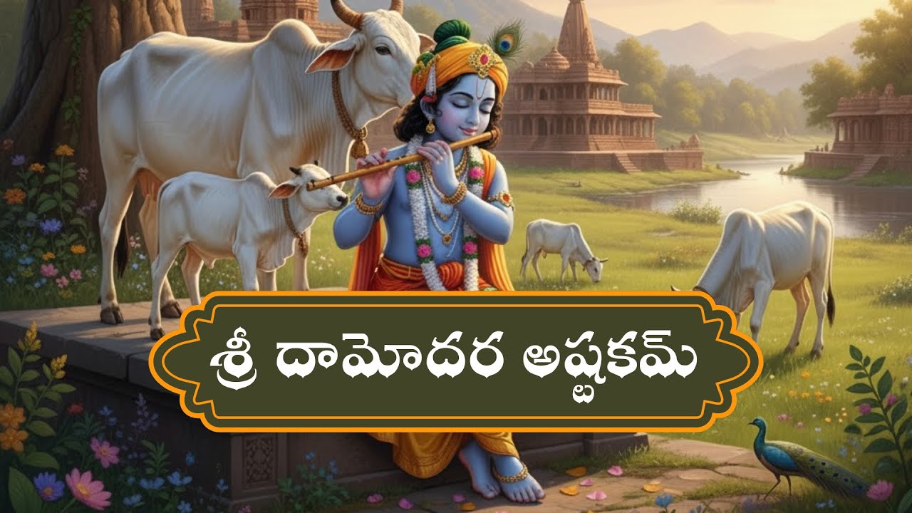 మొక్షాన్నిచ్చే దామోదర అష్టకమ్ | Damodarastakam Telugu #dharmikakathalu