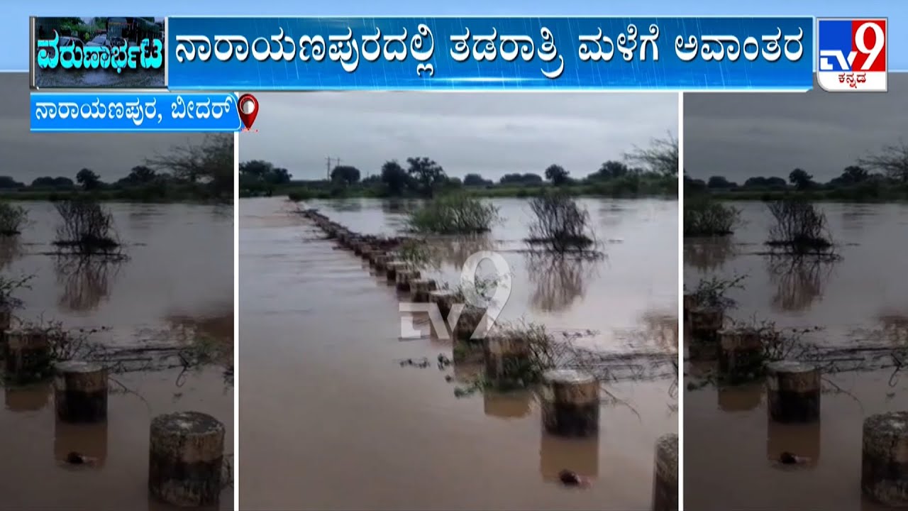 Rain Havoc At Bidar And Yadgiri | ಬೀದರ್​​ನಲ್ಲಿ ಧಾರಾಕಾರ ಮಳೆಗೆ ಸೇತುವೆ ಜಲಾವೃತ