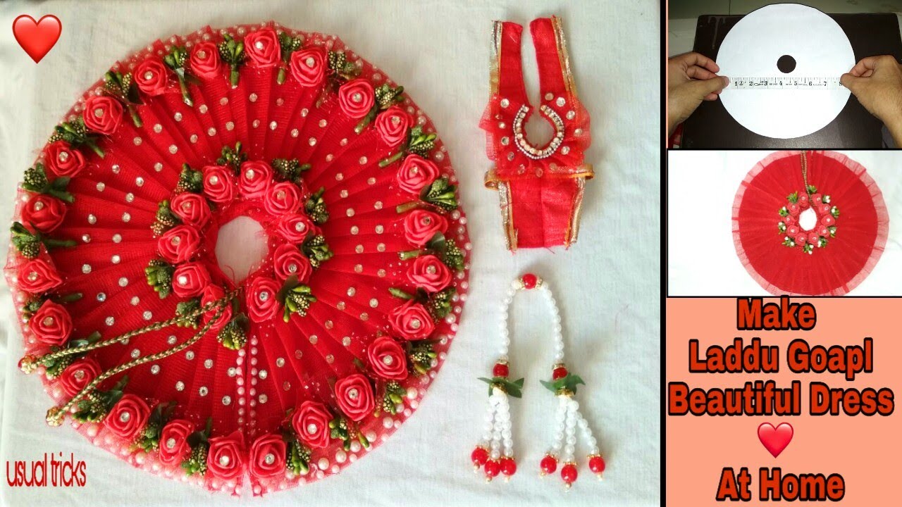 How to make dress (पोशाक) of Bal Gopal / Ladoo Gopal / Kanah ji / Krishna - Poshak making