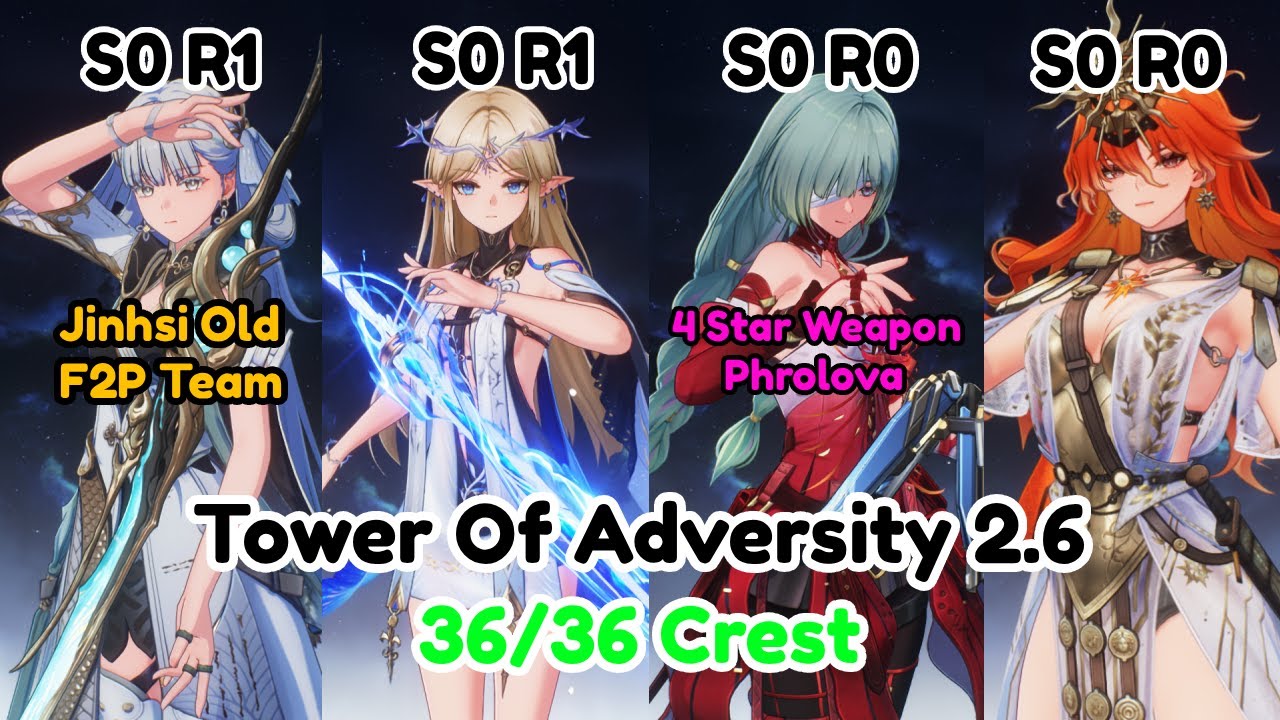 [NEW Tower of Adversity 2.6 ] Jinshi-Taoqi, Augusta-Mortefi, Cartethyia, Phrolova | Wuthering Waves