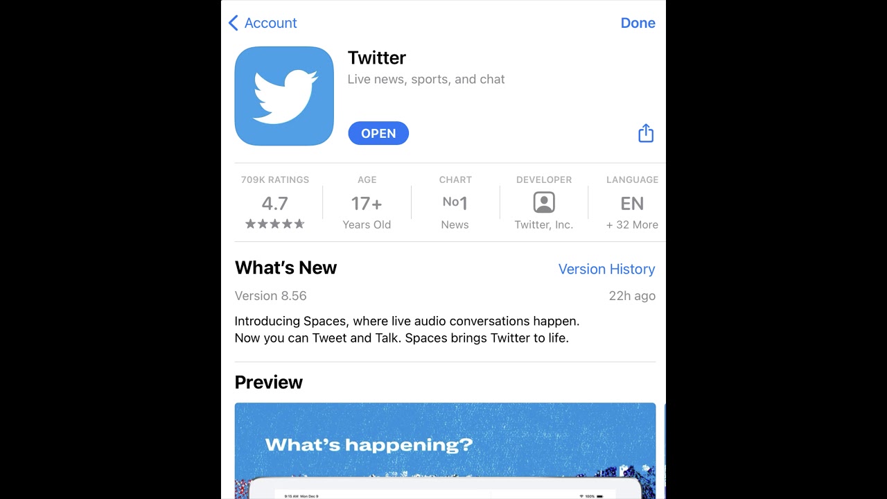 Twitter Spaces looks to now be live in the latest update