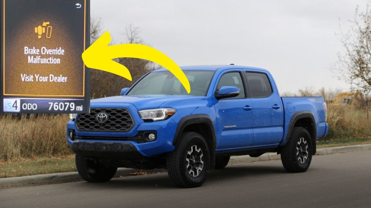 “Brake Override Malfunction” warning in Toyota Tacoma