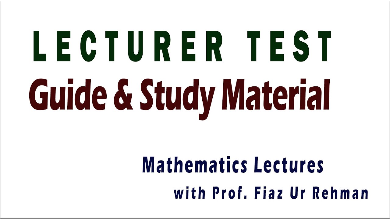 Lecturer Test Guide and Study Material | KPPSC TESTS