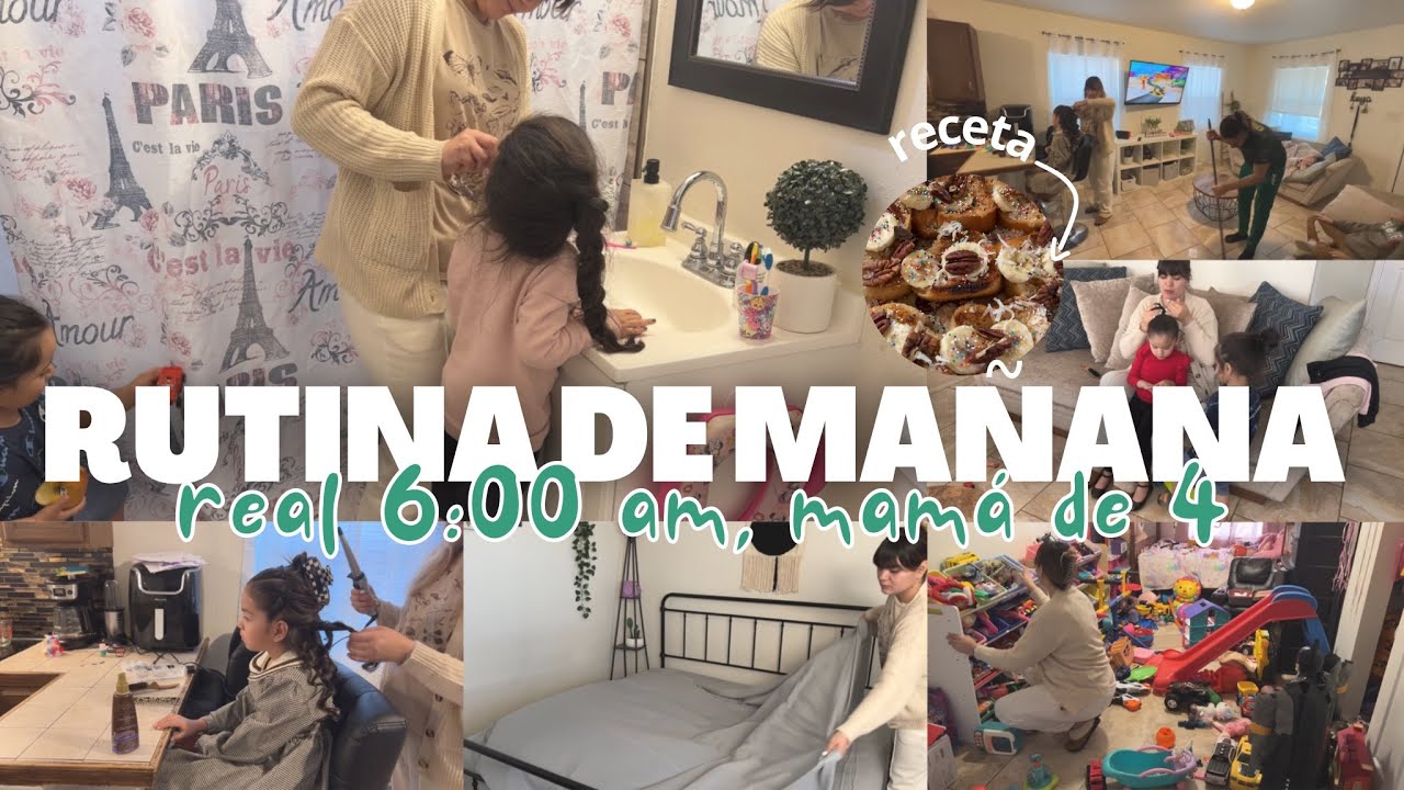 RUTINA DE MAÑANA REAL MAMÁ JOVEN DE 4 hijos 🍃✨