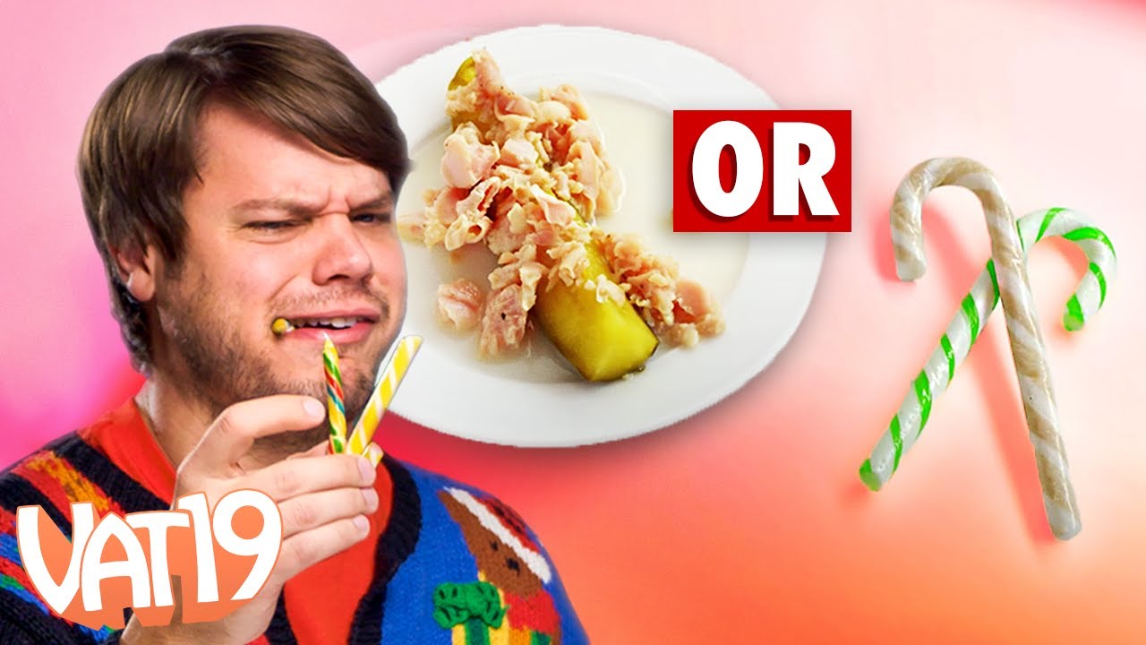 Real vs Candy Cane Challenge // Clam-Flavored Candy Canes?!