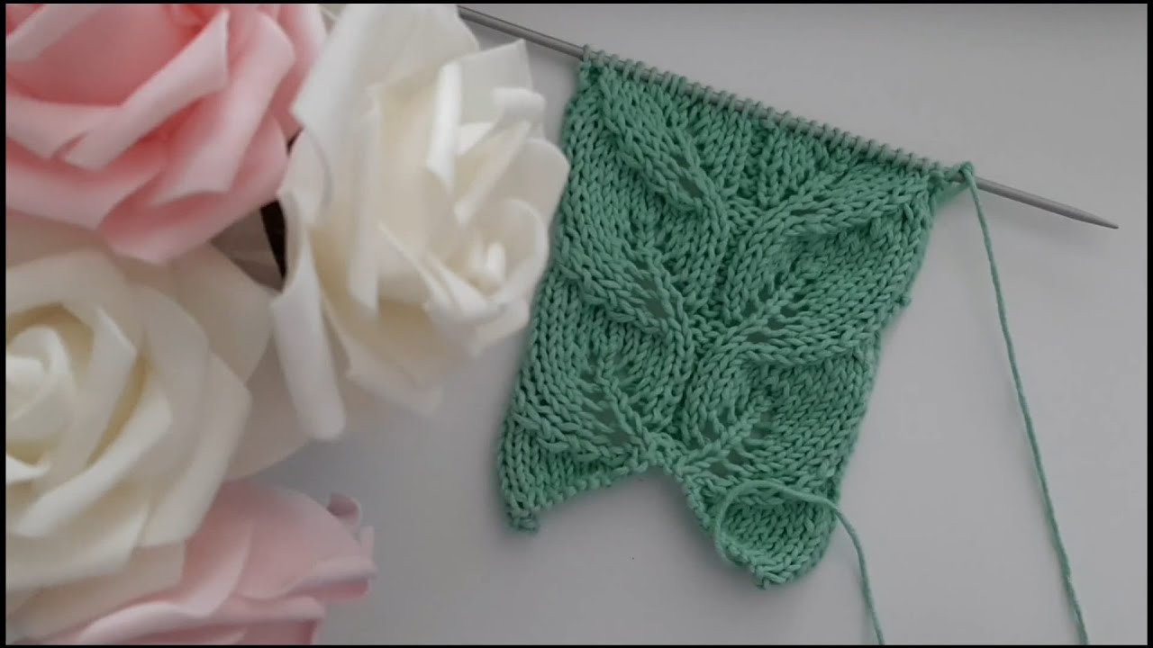 Motivo foglie doppie ai ferri n° 3 / leaf knitting pattern