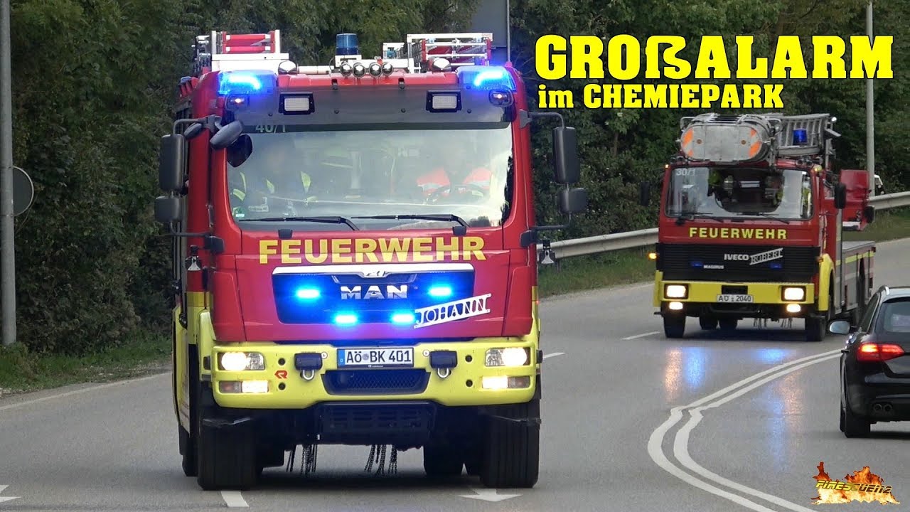 [GROSSALARM IM CHEMIEPARK GENDORF] - 10 Minuten Einsatzfahrten zur jährlichen Notfallgroßübung!
