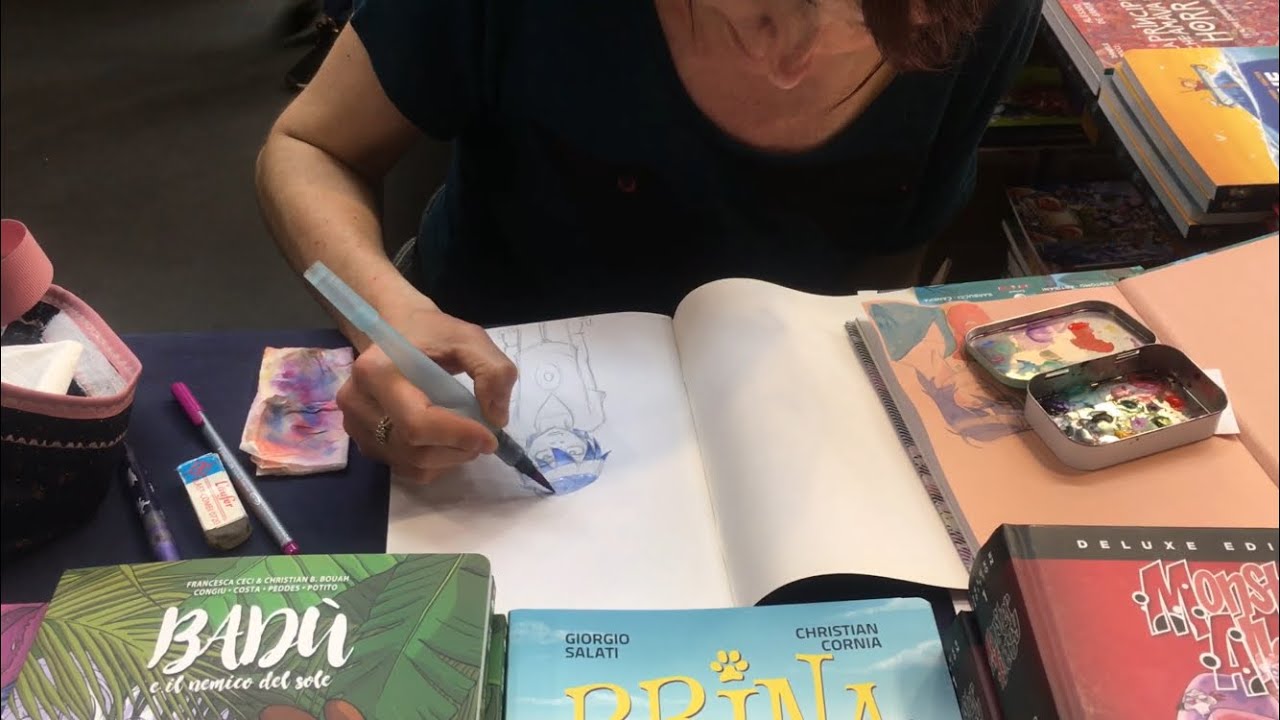 MONSTER ALLERGY COLLECTION 1 - Eva Villa fa uno sketch a colori di Zick (ROMICS 2018)