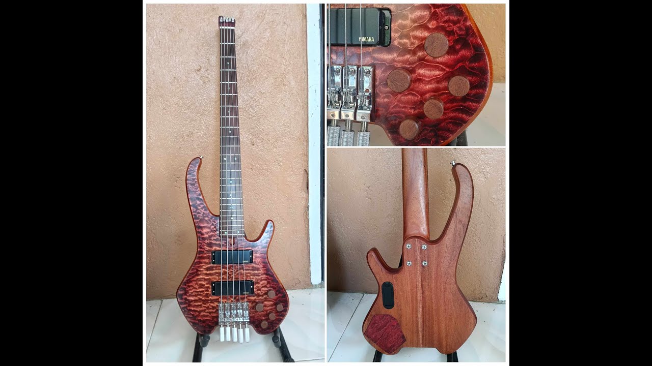 Headless 5 String Bass Guitar Full Build