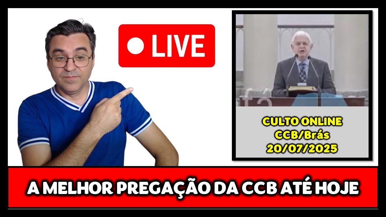 ME SURPREENDEU: Essa foi a melhor pregação da CCB/Brás até hoje - 20/07/2025 - Eliel de Camillis