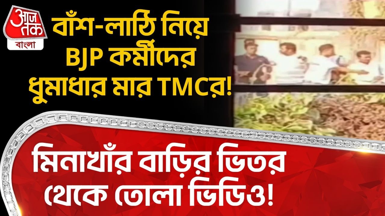 মিনাখাঁর বাড়ির ভিতর থেকে তোলা ভিডিও! বাঁশ-লাঠি নিয়ে BJP কর্মীদের ধুমাধার মার TMCর! Minakhan | PN