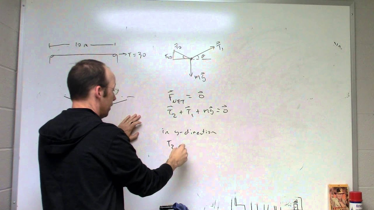 Mass hanging from a cable