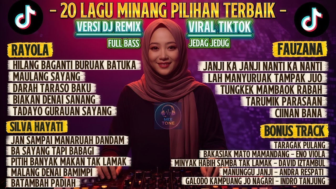 20 REMIX LAGU MINANG PILIHAN TERBAIK 2026, DJ Remix Paling  Populer Full Bass Viral TikTok(MIX TONE)