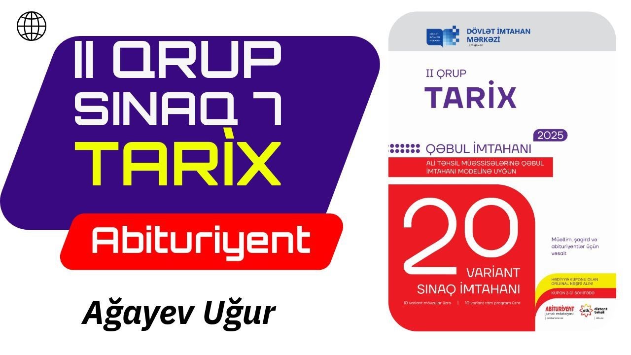 2-ci qrup / Tarix 20 sınaq / DİM / Sınaq 7 / #Uğurmüəllim