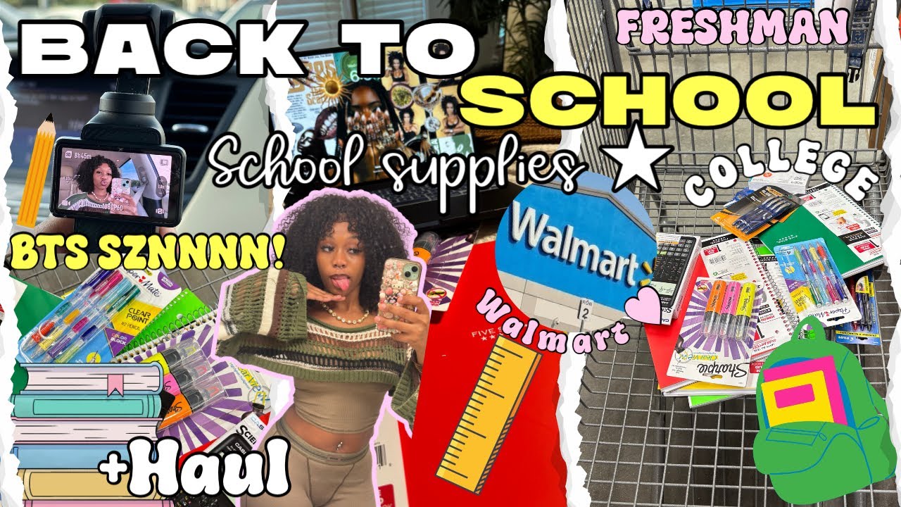 BACK TO SCHOOL SUPPLY SHOPPING '25 + HAUL | FRESHMAN YEAR OF *COLLEGE* | WALMART | ESSENTIALS 📚
