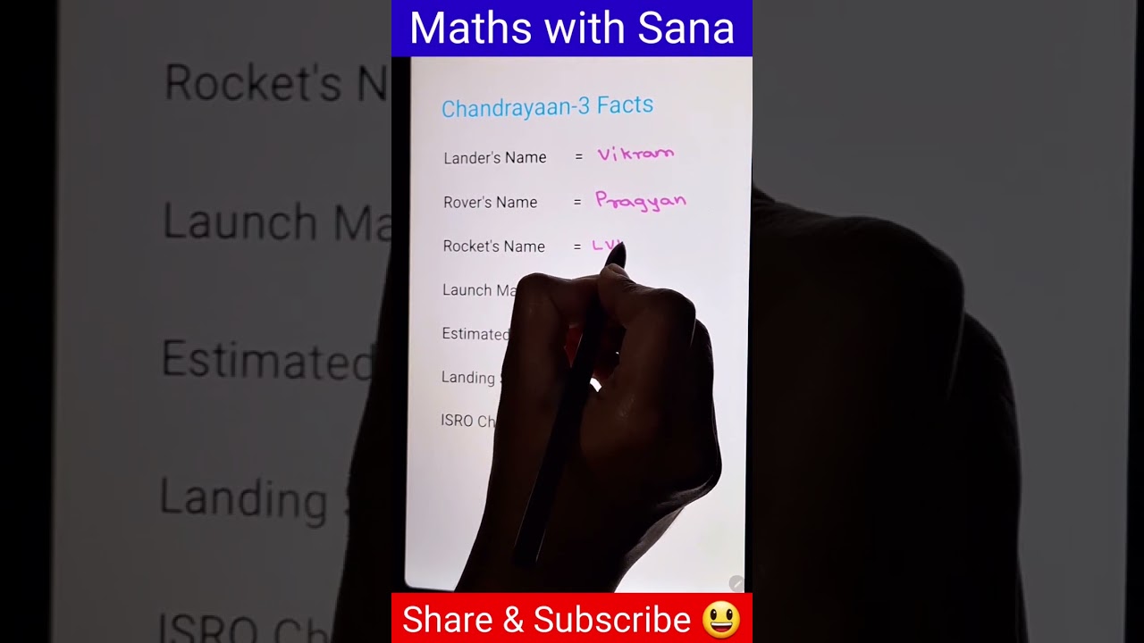 Chandrayaan3 Facts #mathswithsana #mathtricks #isro #iit #upsc #science #chandrayaan #trendingshorts