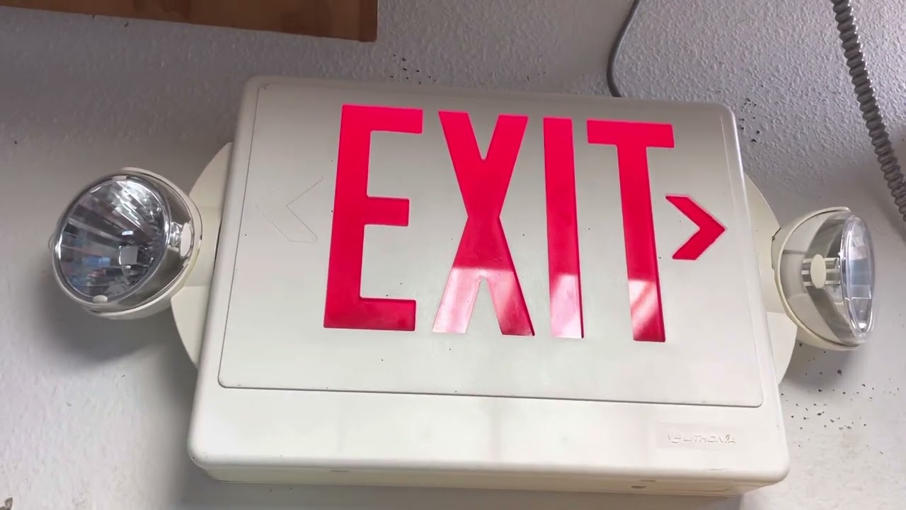 Exit signs and emergency lights from the field
